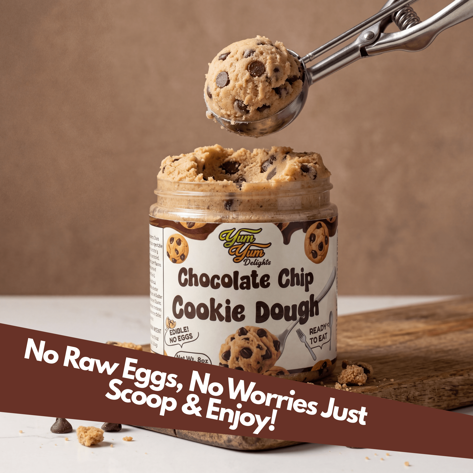 Edible Chocolate Chip Cookie Dough - Egg Free