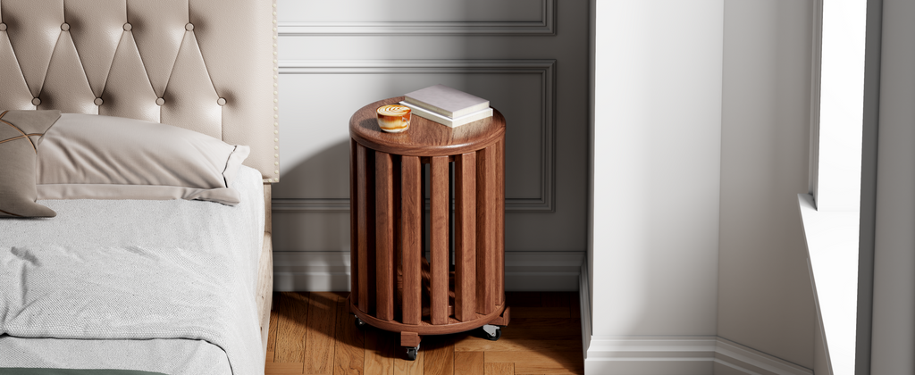 100% solid wood stackable stools set of 4, wooden stools, 18-inch stools, stacking stools, nesting tables, sturdy and durable, no installation required, top stackable round side table