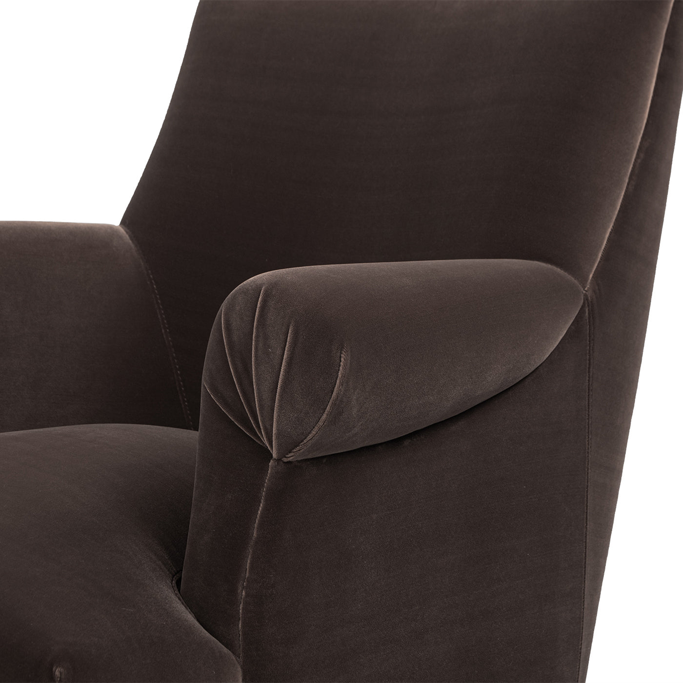 Eloise 30' Pleated Sock Arm Accent Armchair Deep Brown Performance Velvet