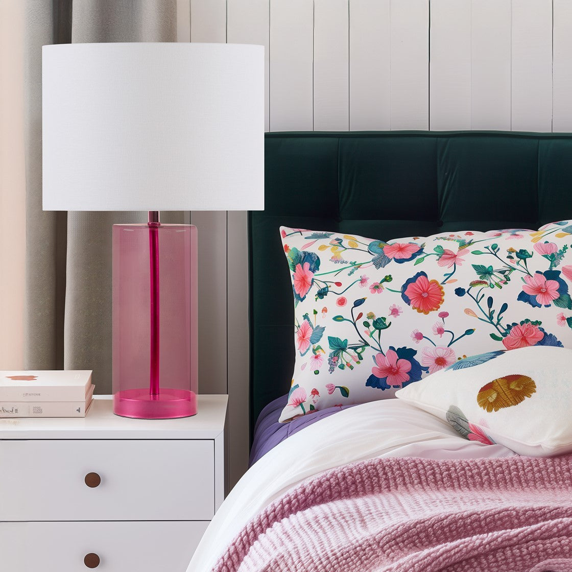 Glass Table Lamp Pink See below