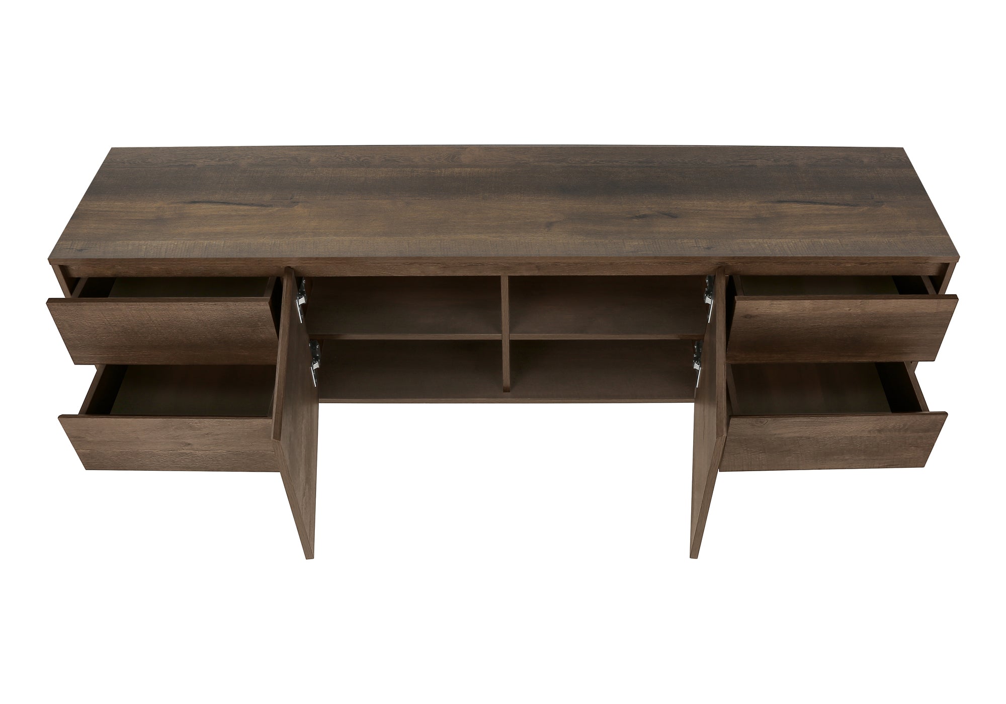 Tv Stand, 72 Inch, Console, Media Entertainment Center, Storage Drawers, Storage Cabinet, Brown Laminate, Transitional