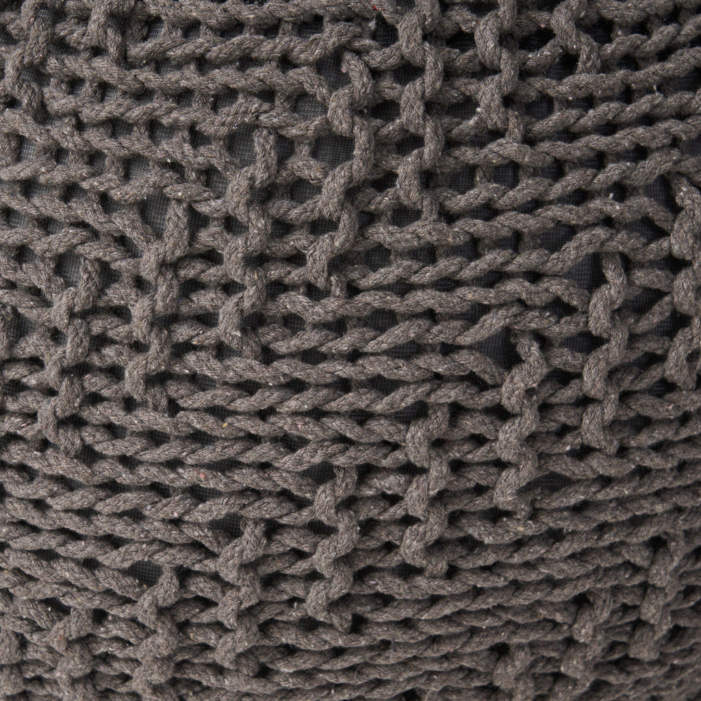Hazel Knitted PET Yarn 20 x 20 Round Pouf