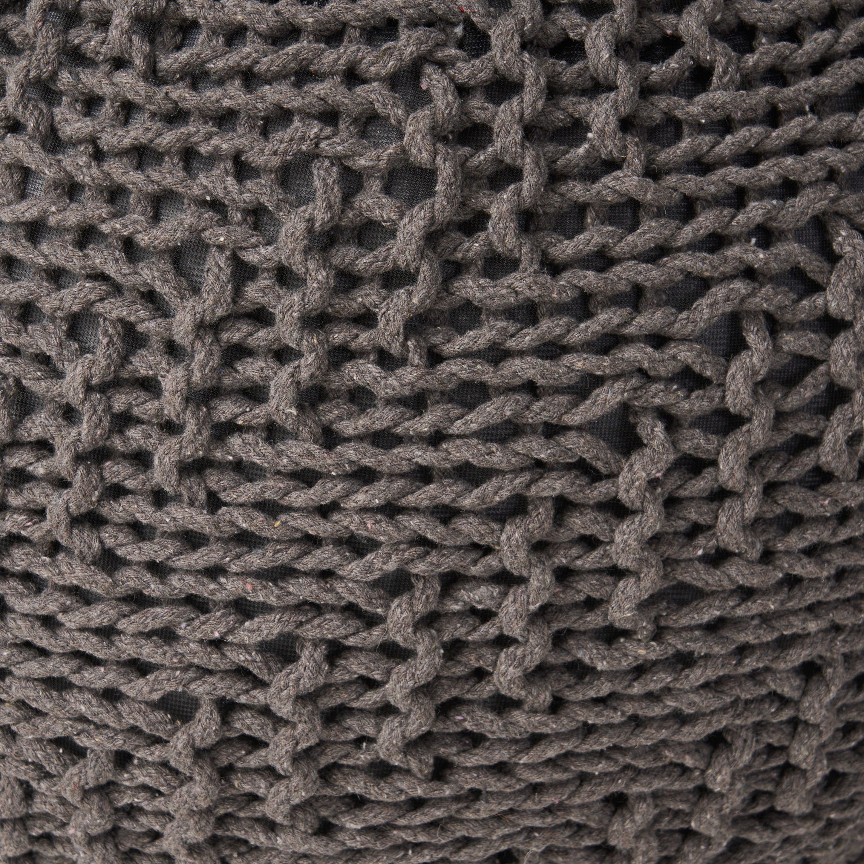 Hazel Knitted PET Yarn 20 x 20 Round Pouf