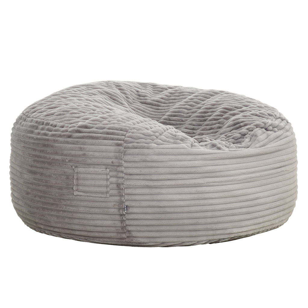 Traditional 72 in. Oversized Velour Memory Foam Bean Bag, Living Room Round Lounger Sofa Chair, Light Gray