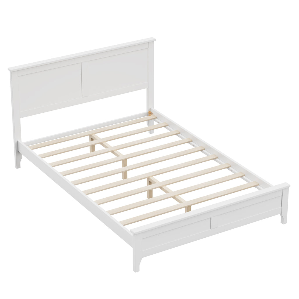 Modern White Solid Wood Full Platform Bed (old sku:WF315100AAK)