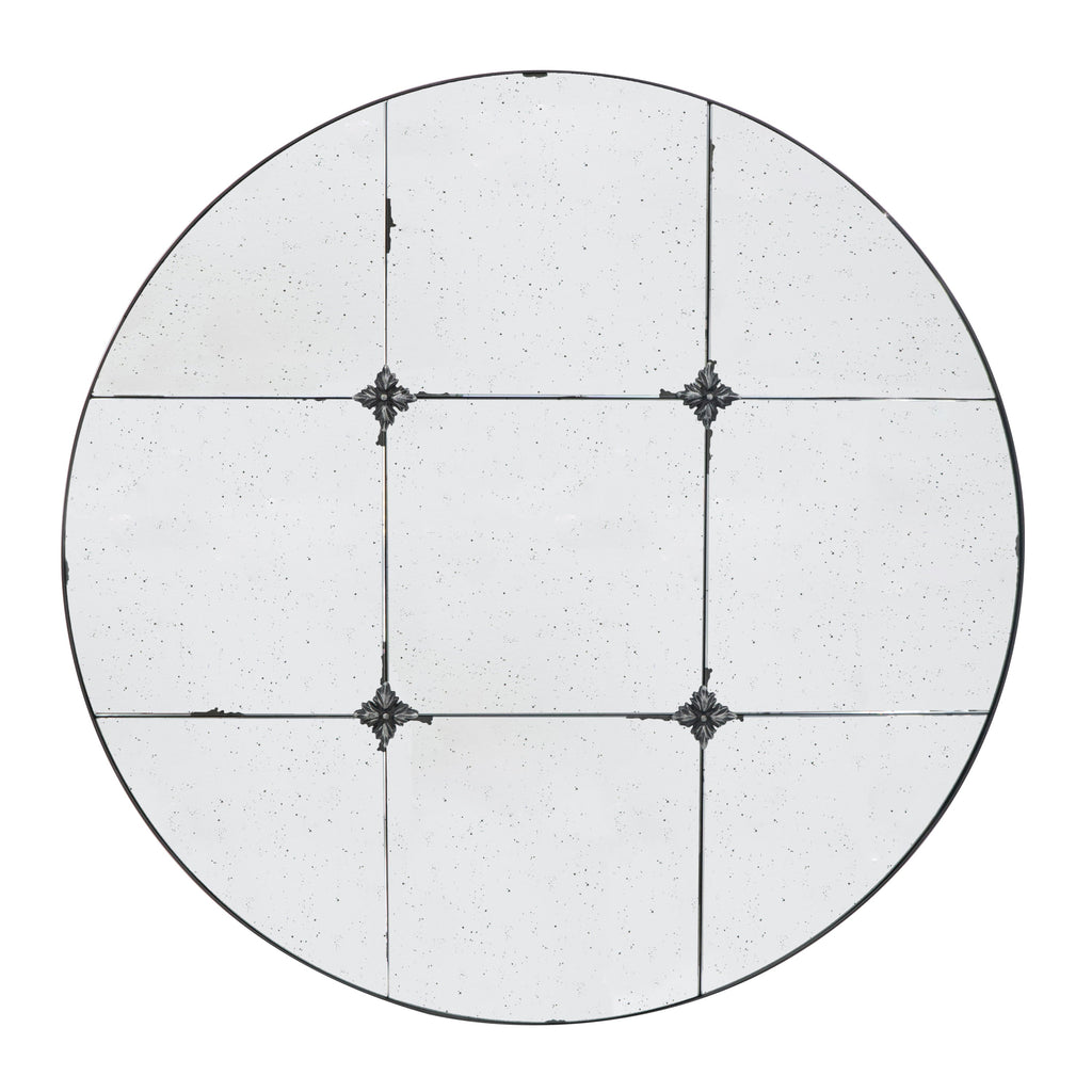 D36" Traditional Decor Style Round Antique Glass Wall Mirror,  Wall Decor for for Bathroom Entryway Console Lean Against Wall