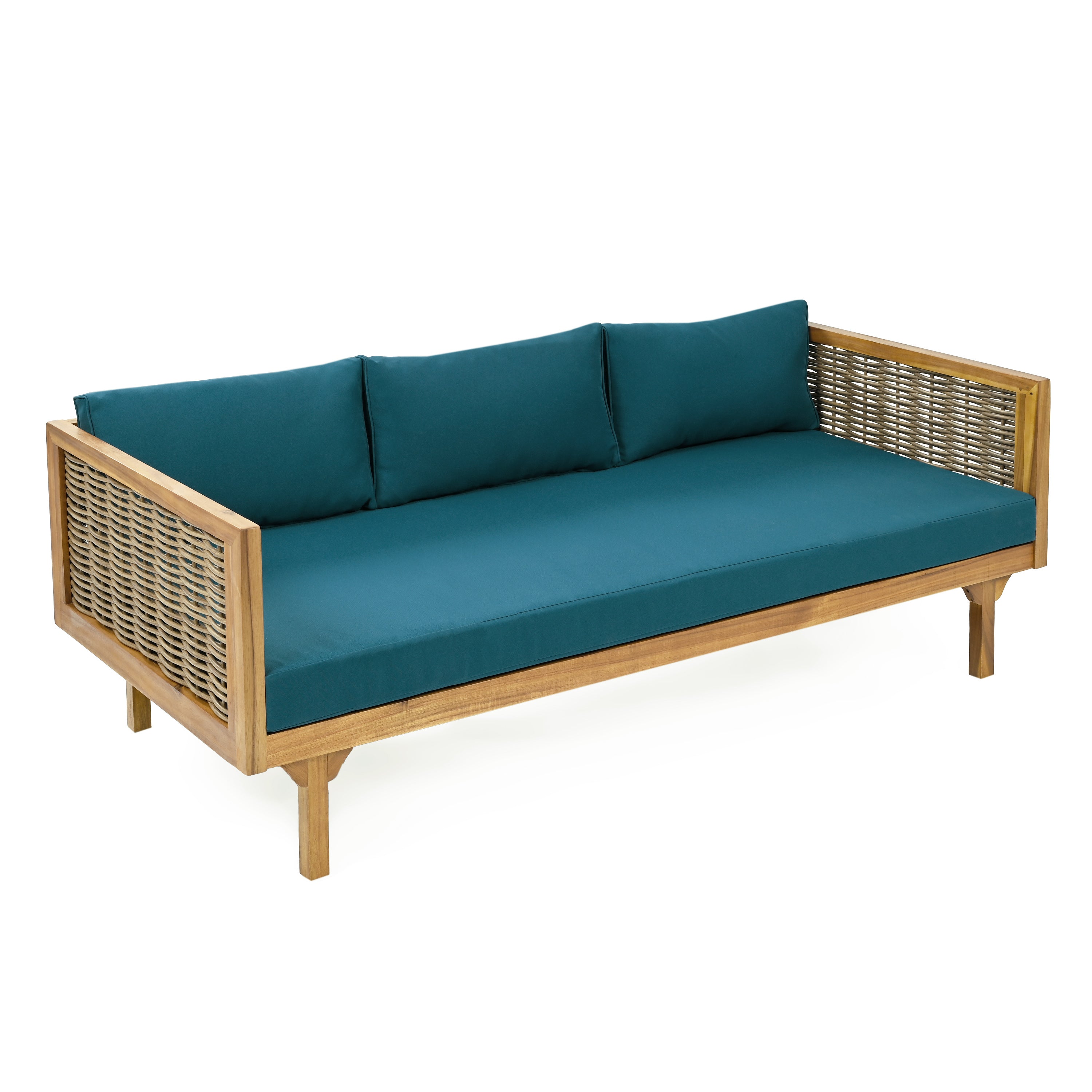 PATIO FURNITRE SETS : CLAREMONT 3 SEATER DAYBED + ACACIA WOOD TABLE