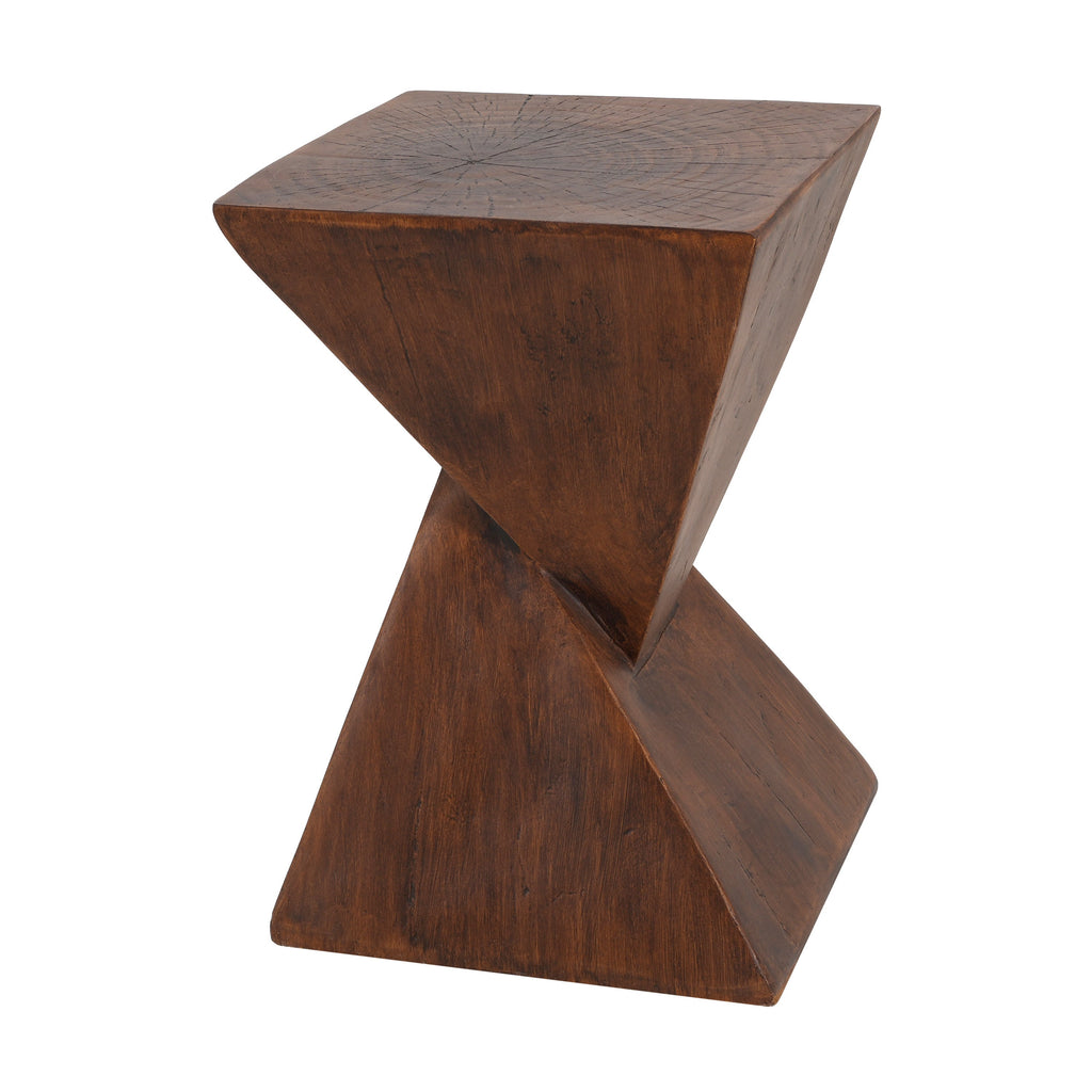 GEOMETRIC MGO SIDE TABLE,DARK BROWN COLOR