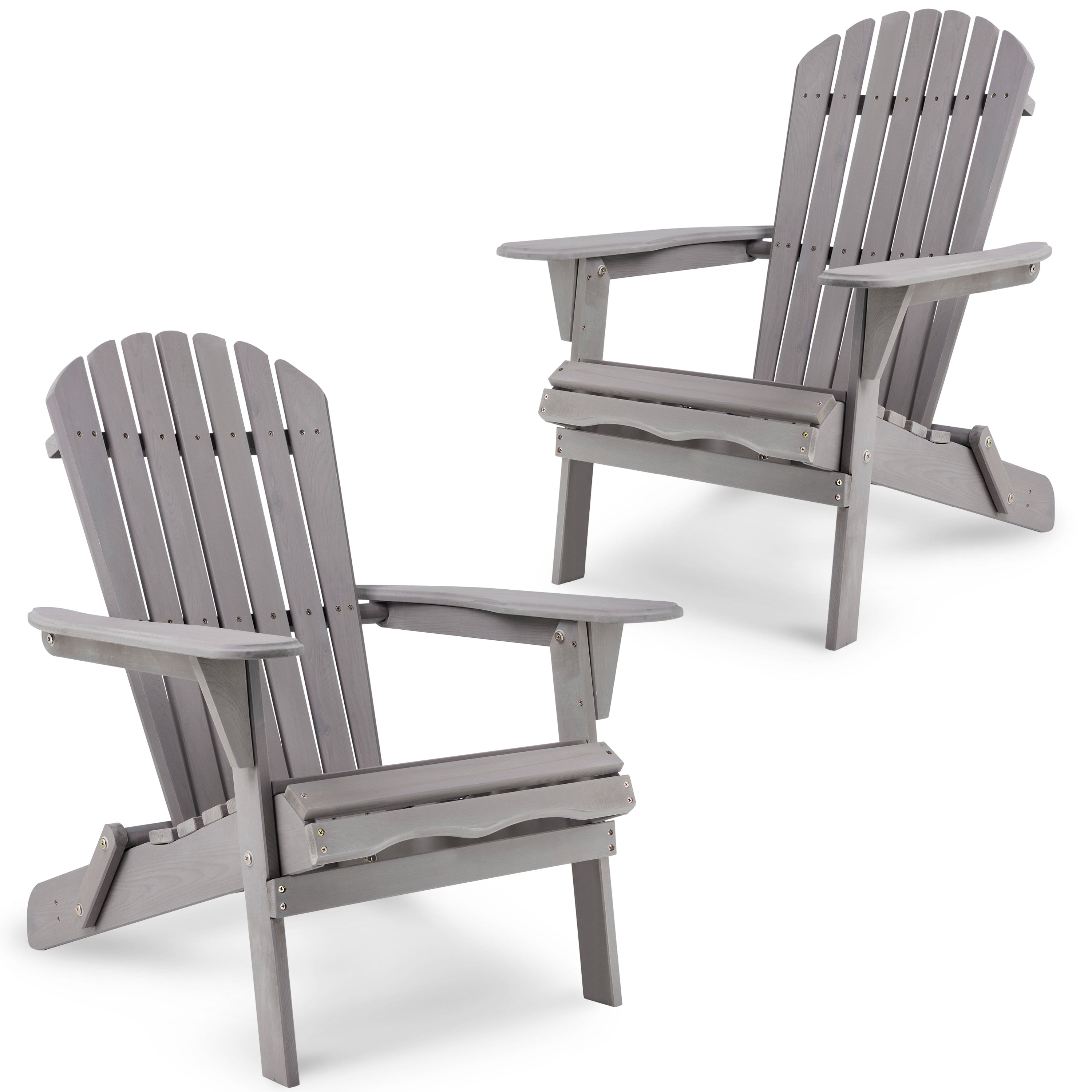 Classic Gray Cedar Wood Lounge Patio Chair Set of 2 for Garden and Outdoor Use