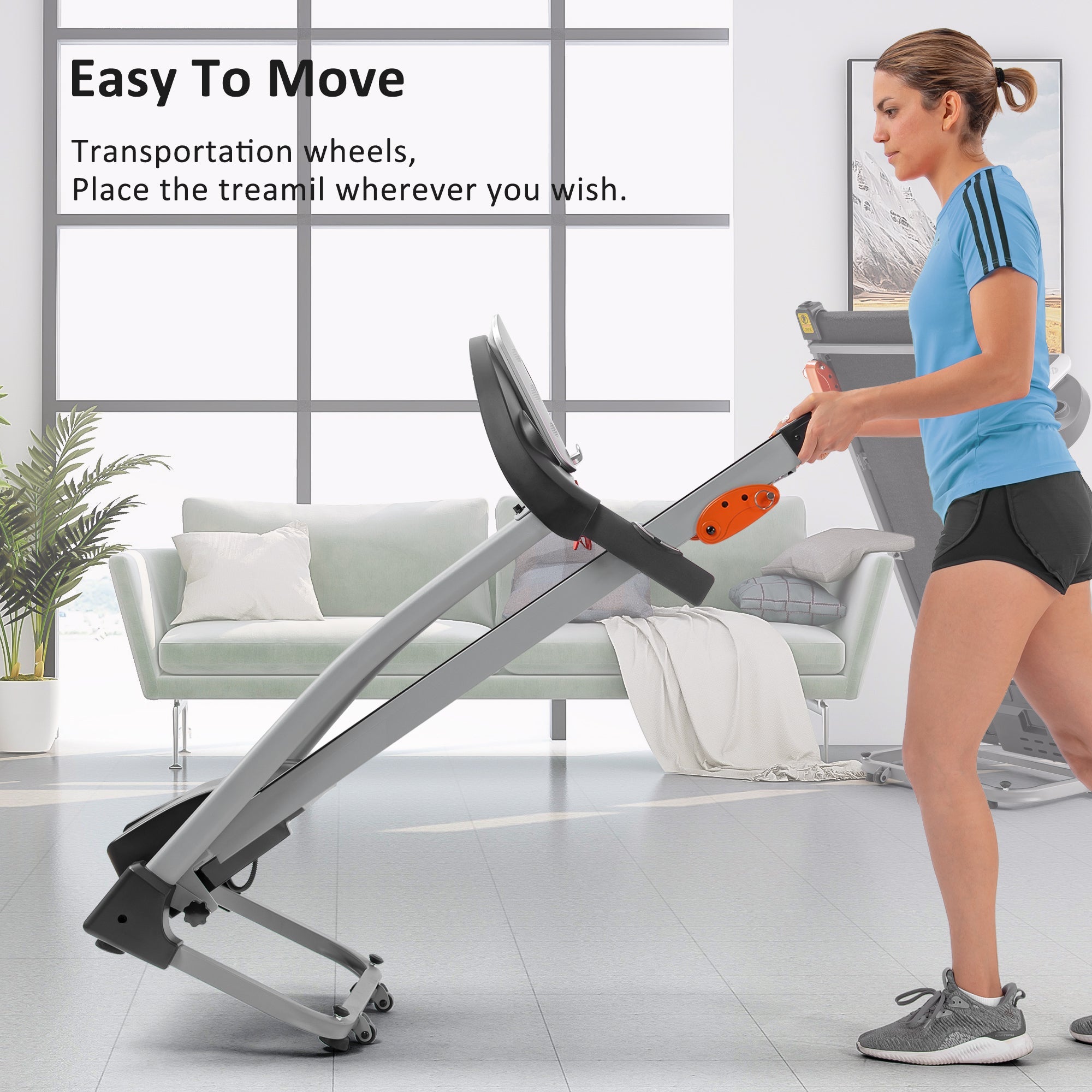 Treadmills for Home,Foldable Treadmill with Incline, 300LBS Capacity Motorized Treadmills for Running Walking Exercise,2.5HP Quiet Treadmill Machine for Home with Heart Rate Sensors & Speaker