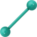 14G 5/8 Green Acrylic Over Steel Barbell Tongue Ring