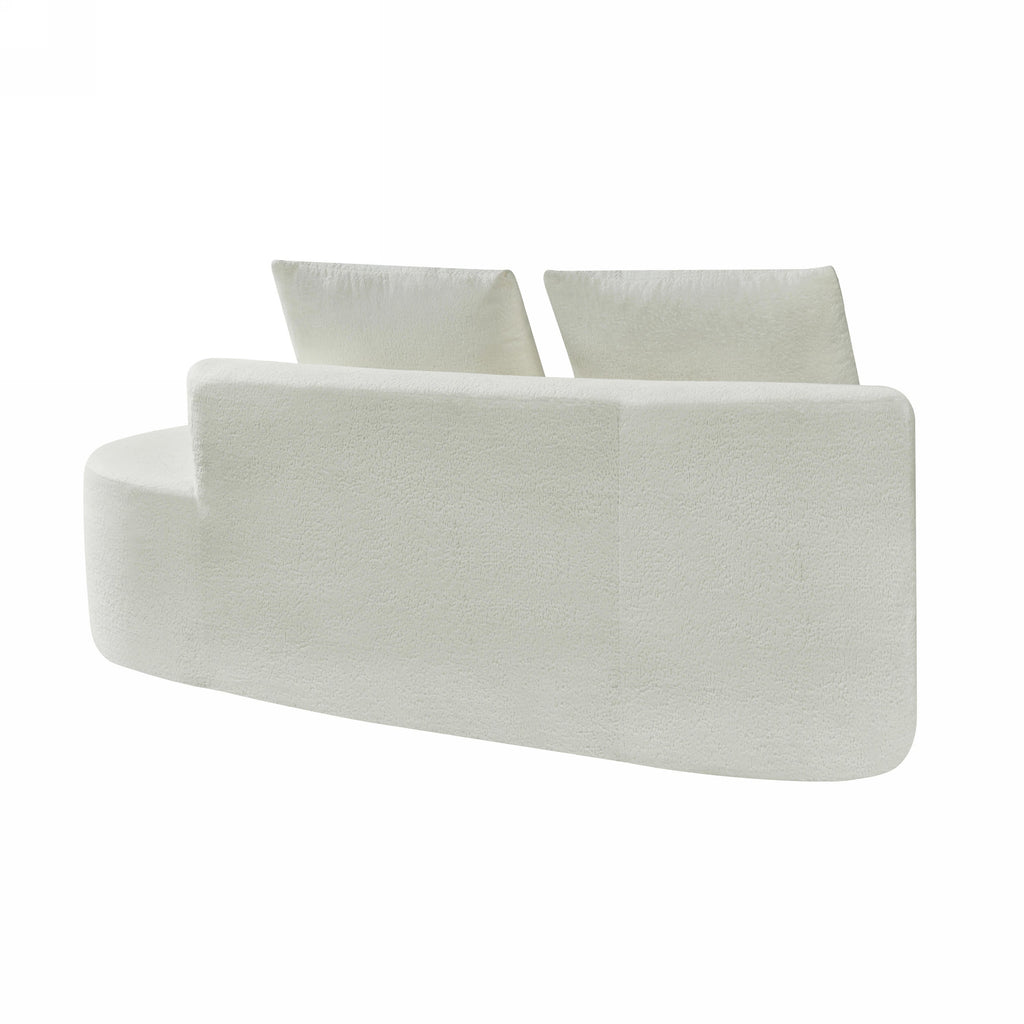 116' Modern Curved Sectional Sofa with High-Density Fully Compressed Sponge and Chaise Lounge, Pearl Upholstery, 2-Piece Set, Fully Assembled Right Hand Facing, Perfect for Living Room, Lounge
