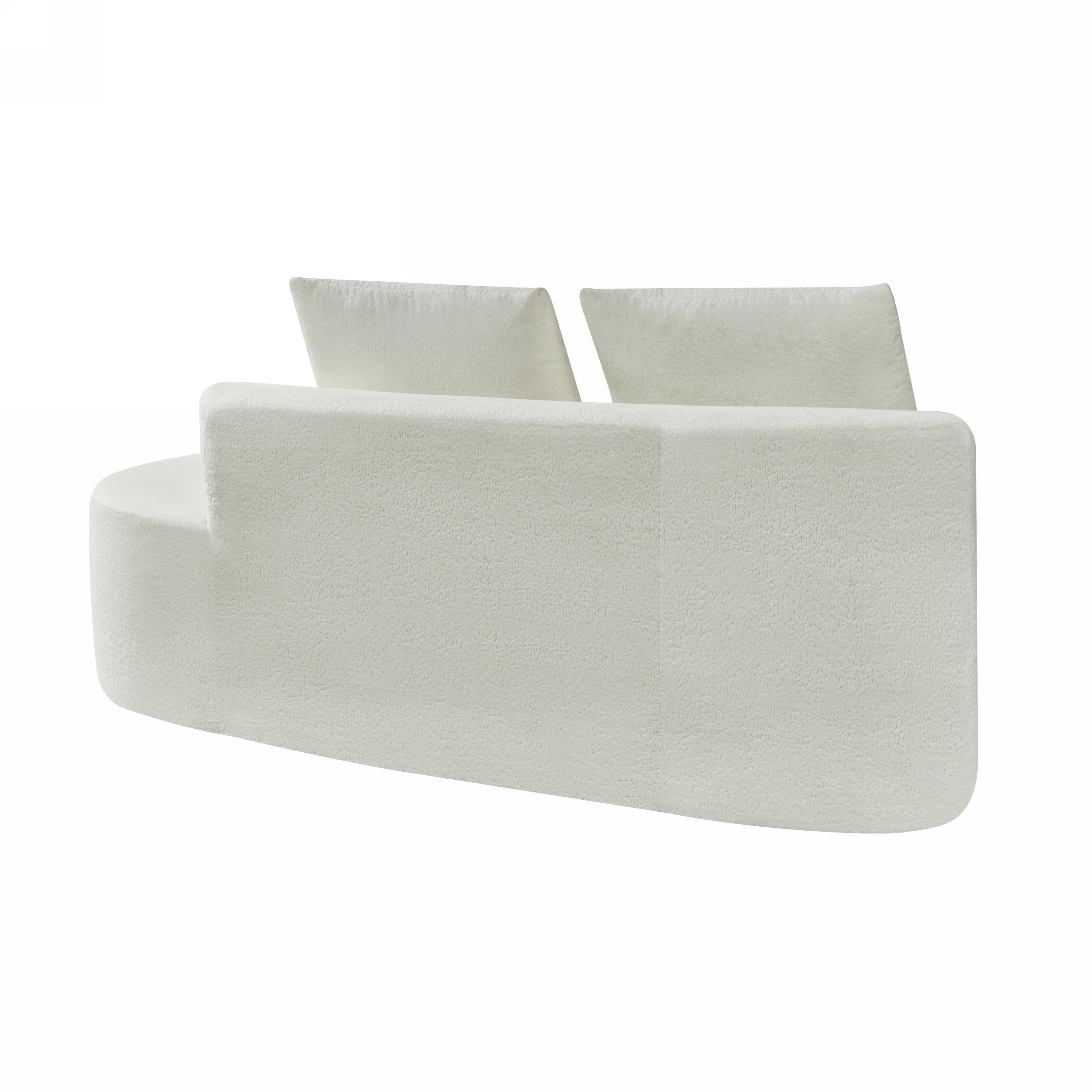 116' Modern Curved Sectional Sofa with High-Density Fully Compressed Sponge and Chaise Lounge, Pearl Upholstery, 2-Piece Set, Fully Assembled Right Hand Facing, Perfect for Living Room, Lounge
