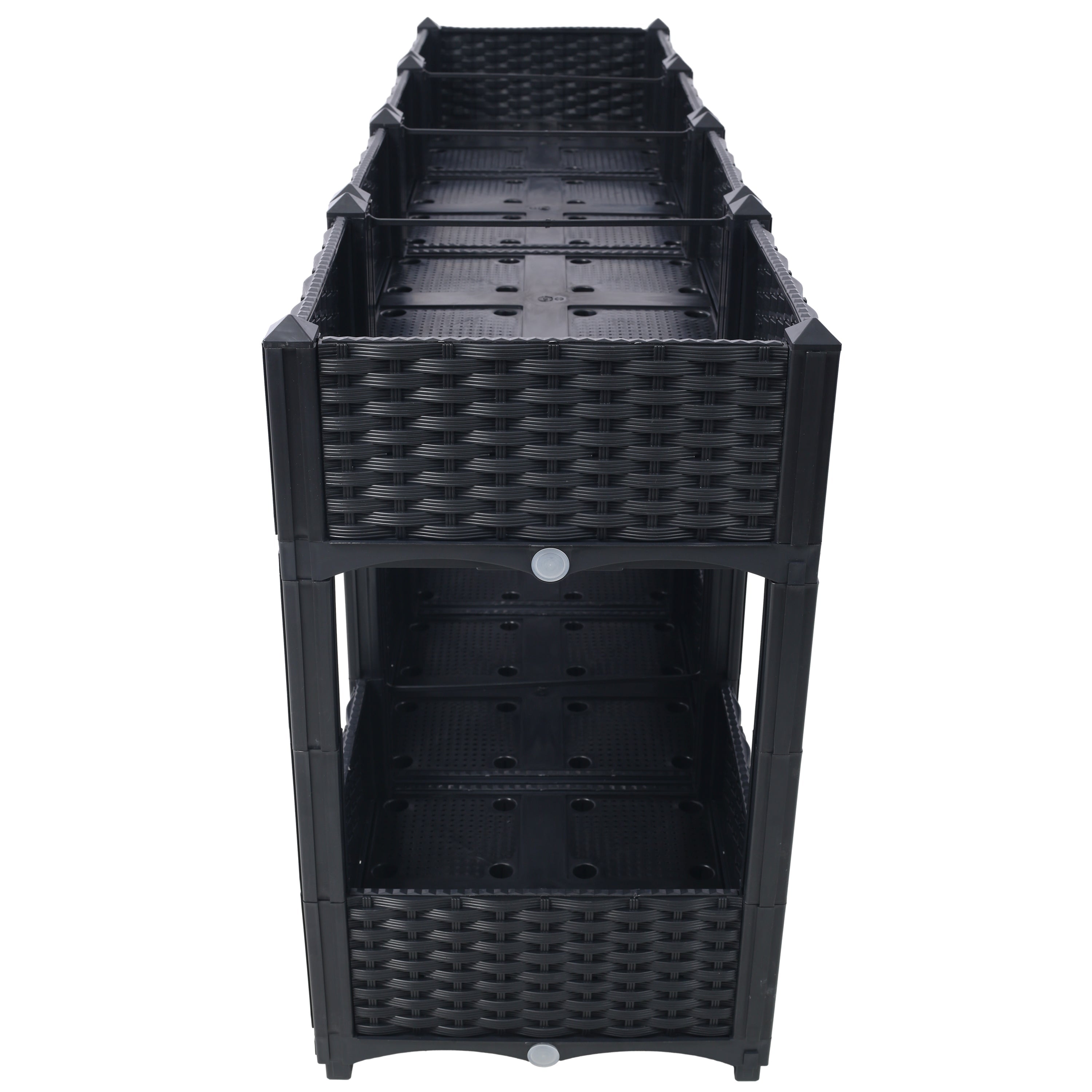 Planter Raised Beds - Elevated Planter Garden Box with Drainage Plug Raised Garden Beds for Vegetable/Flower/Herb Outdoor Standing Planter Beds Gardening Kit,Black,63'x15.7'x27.7'