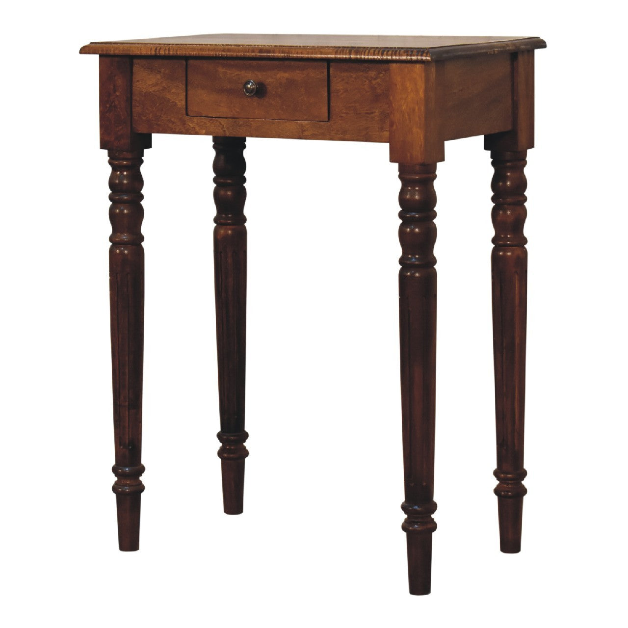 Artisan Furniture Solid Wood Chestnut Turned Leg Writing Desk, 1-Drawer, Brown