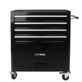 4 DRAWERS MULTIFUNCTIONAL TOOL CART WITH WHEELS-BLACK