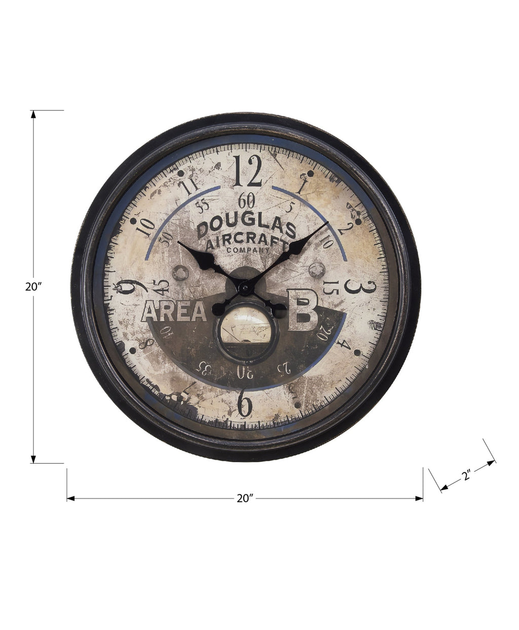 Clocks, 20' Round, Wall Clock, Antique Brown, Transitional