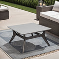 Beckham Outdoor Coffee Table in Dark Eucalyptus Wood and Super Stone