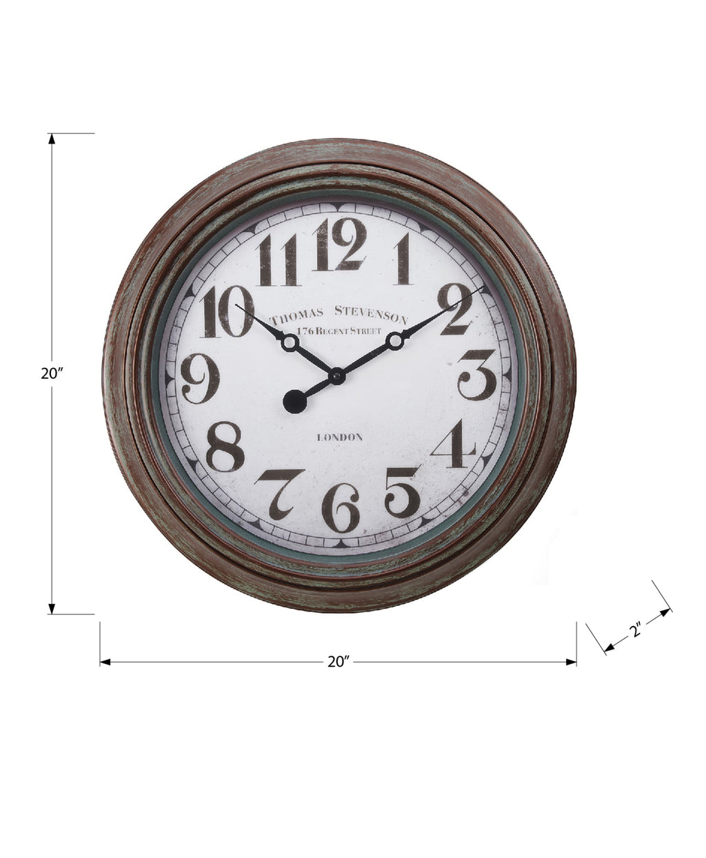 Clocks, 20' Round, Wall Clock, Antique Brown, Transitional