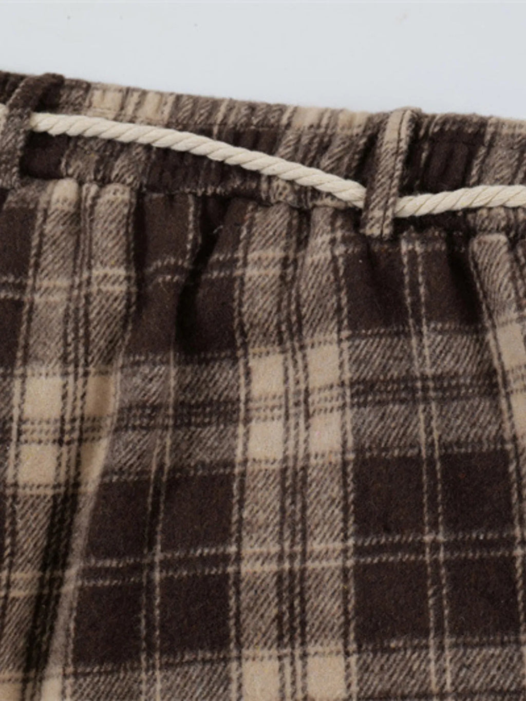 Relaxed Plaid Wide Leg Pants