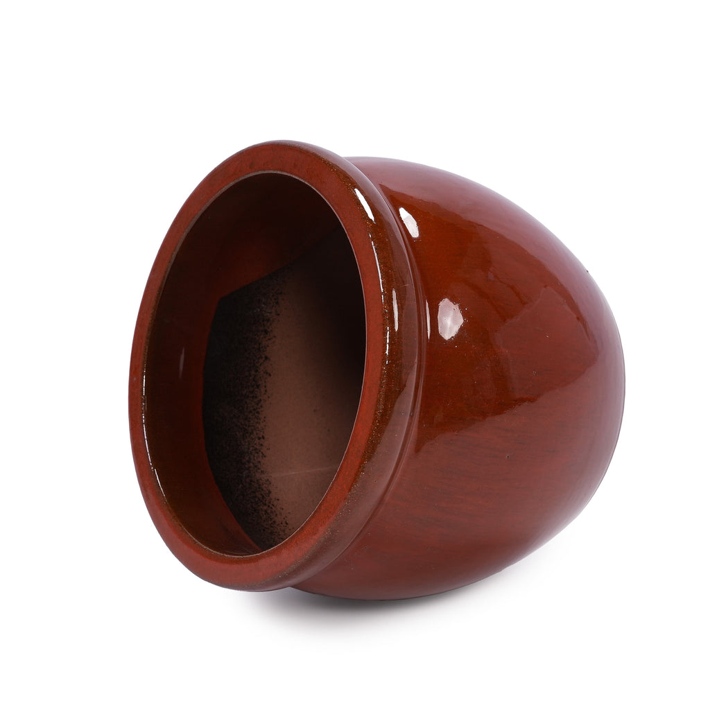 3 Pieces Ceramic Flowerpot, Modern Planter for Patio, Garden or Windowsills - Orange