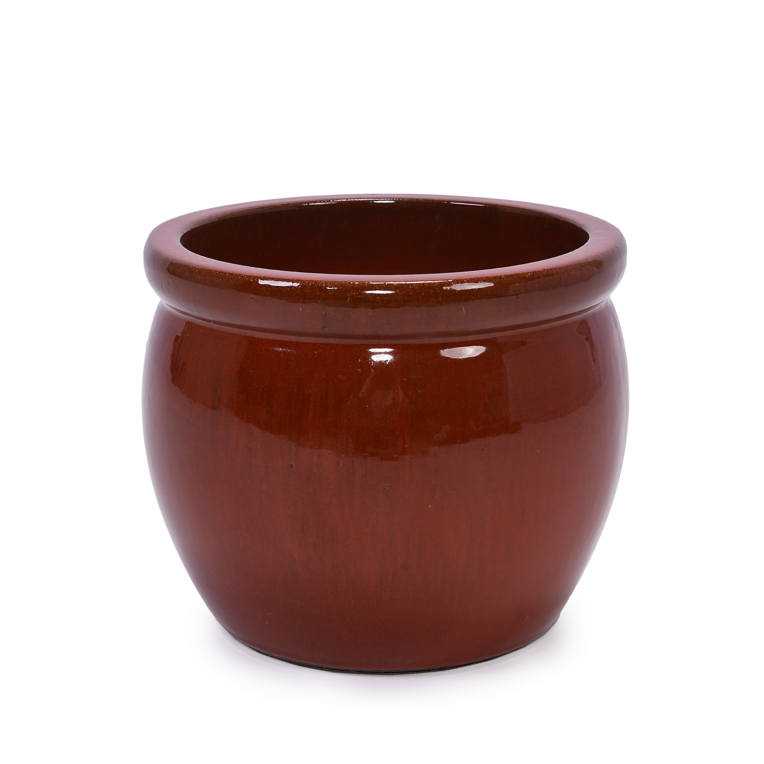 3 Pieces Ceramic Flowerpot, Modern Planter for Patio, Garden or Windowsills - Orange