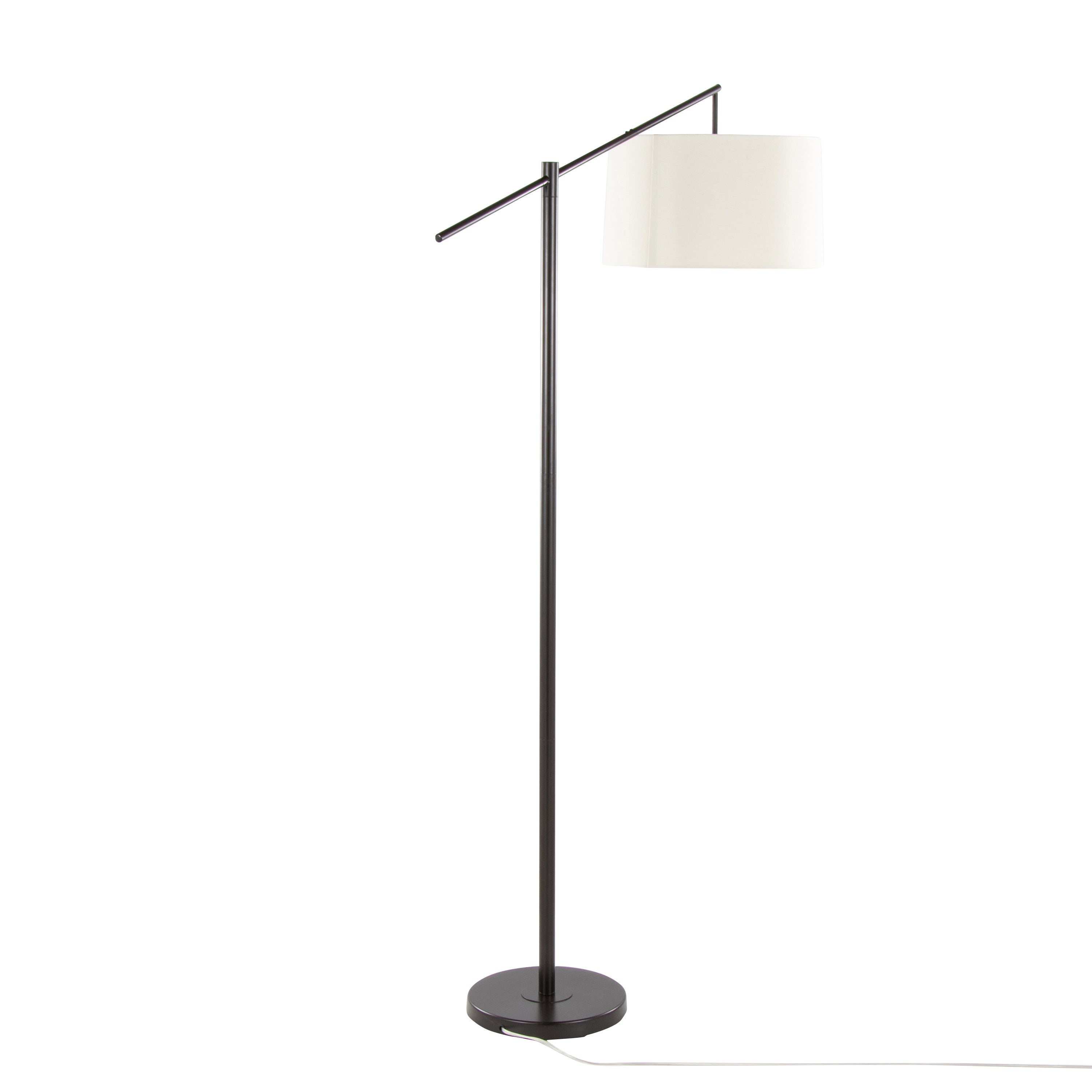 Casper 69' Contemporary Metal Floor Lamp in Oil Bronze Metal with Natural Linen Shade from Grandview Gallery by LumiSource