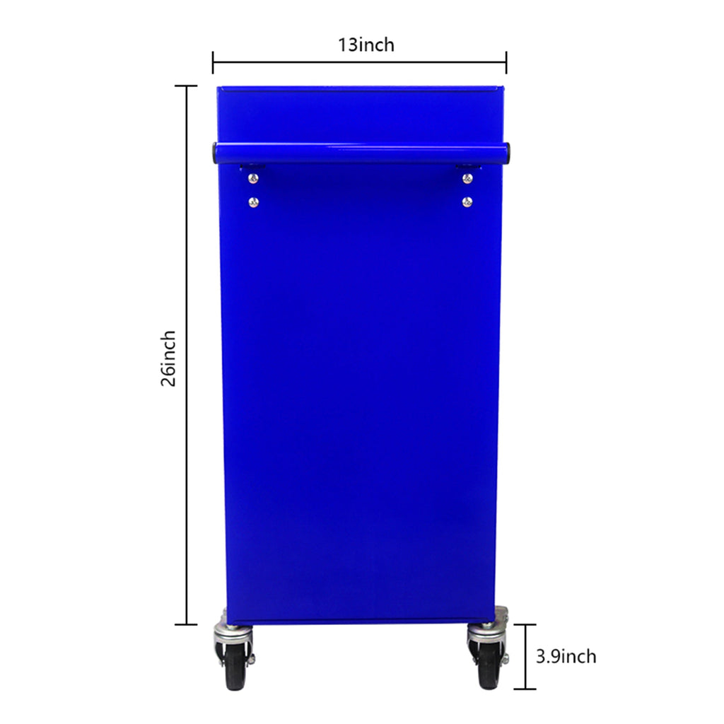 4 Drawers Multifunctional Tool Cart With Wheels-Blue