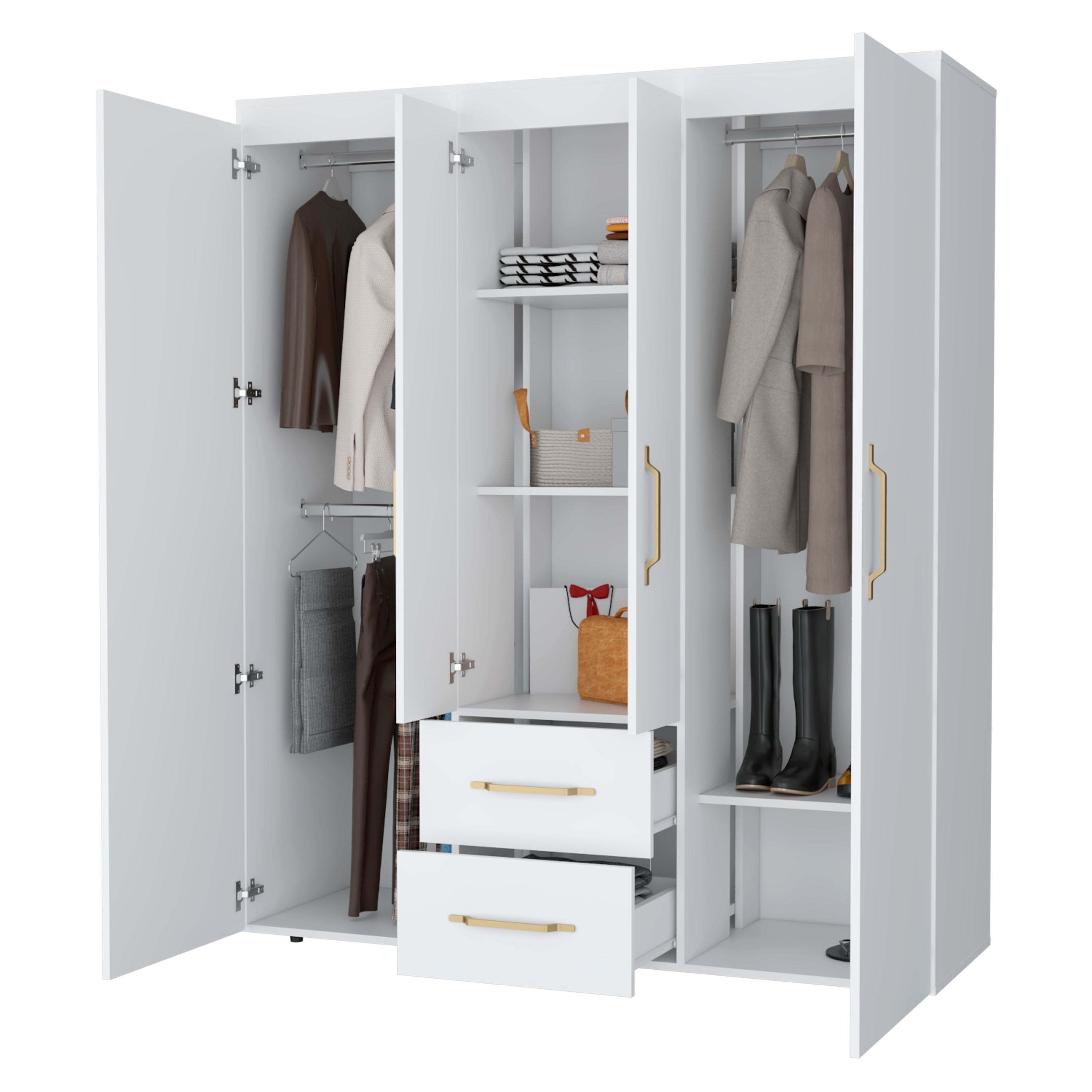 White All-In-One 2-Door Armoire