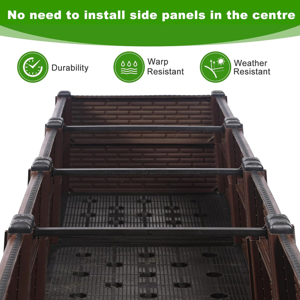 31.5x31.5x19.6in Raised Garden Beds Outdoor, Polypropylene Planter Boxes Outdoor for Vegetables, Flowers, Herbs, Garden Box with Drain Outlet, Heat and Frost Resistant Planters, 440 lbs Capacity