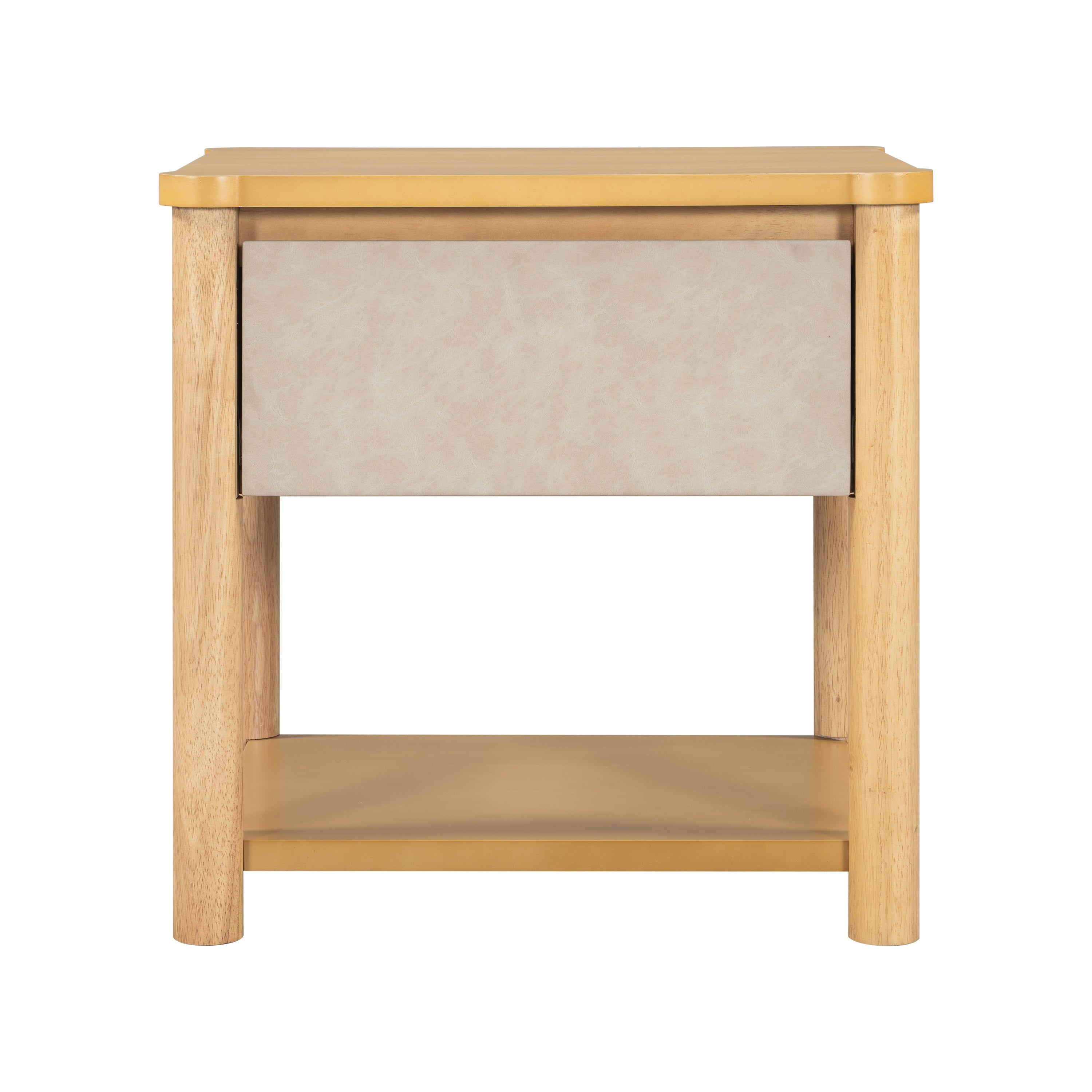 Modern King Bed Frame Set with 2 Nightstands, Beige Wood Platform Bed with Headboard and Matching Bedside Tables for Bedroom