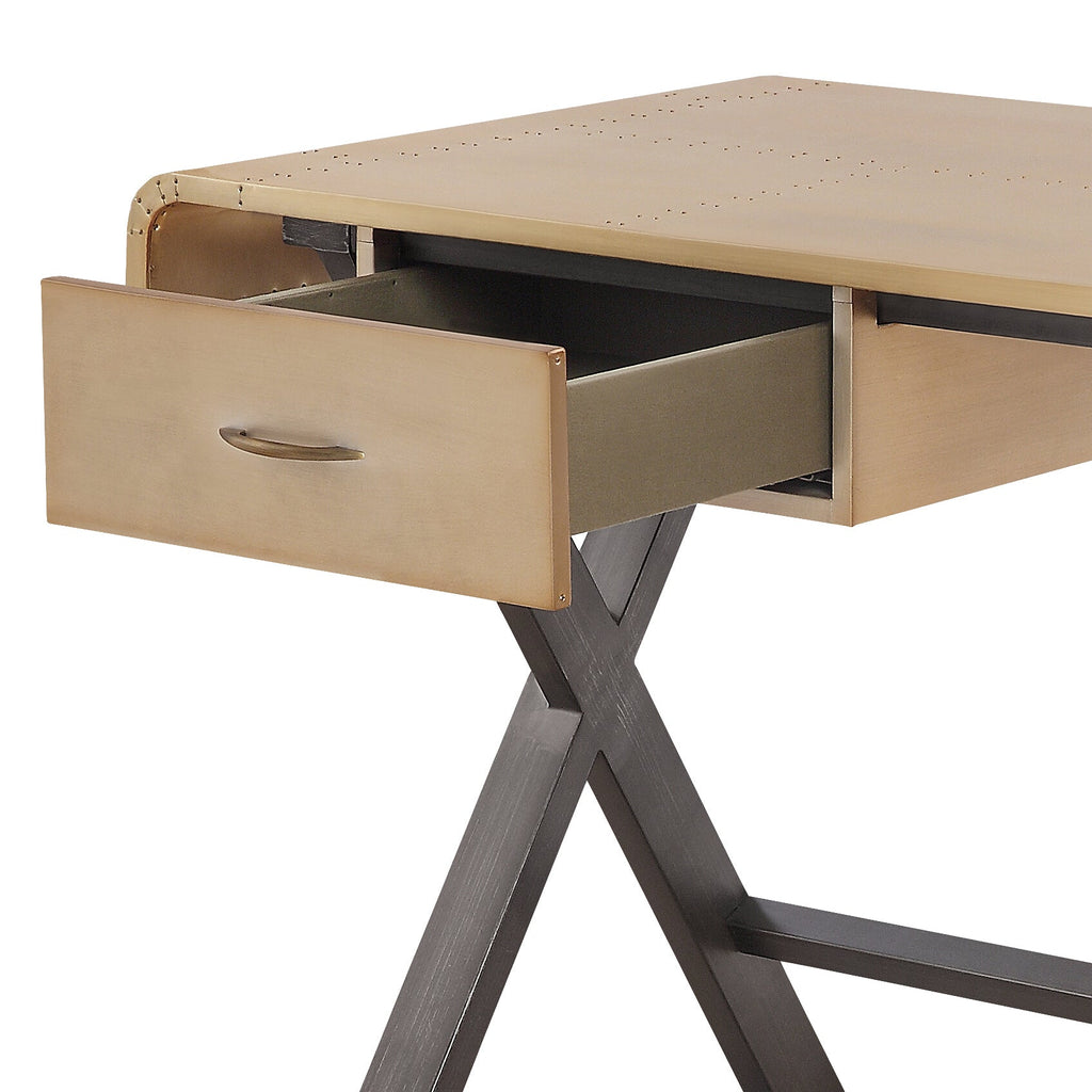 Danton Gold Aluminum Rectangular Writing Desk