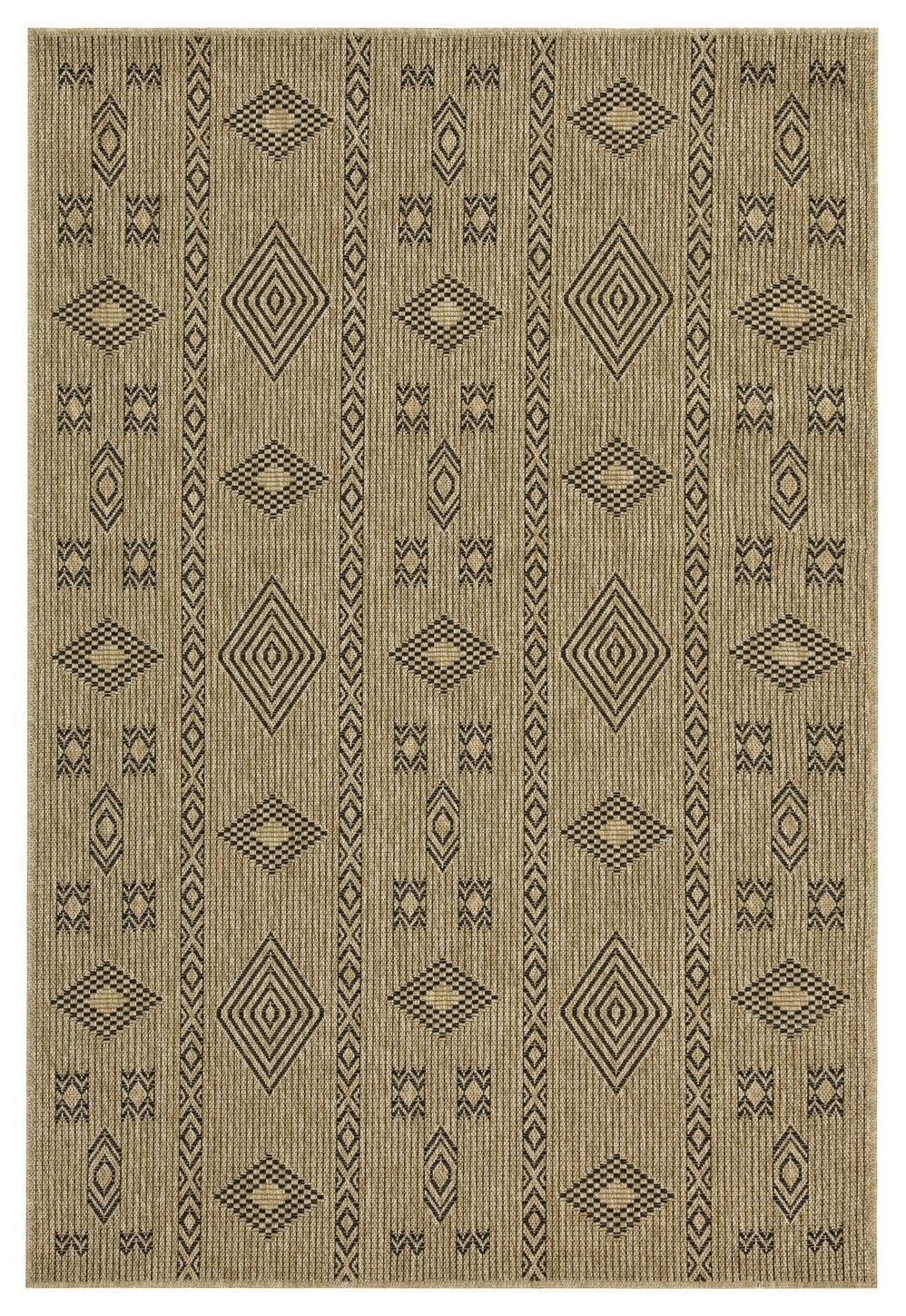 Earth GC_NTL1001 Jute/Black 2 ft. 7 in. x 7 ft. 3 in. Indoor/Outdoor Area Rug