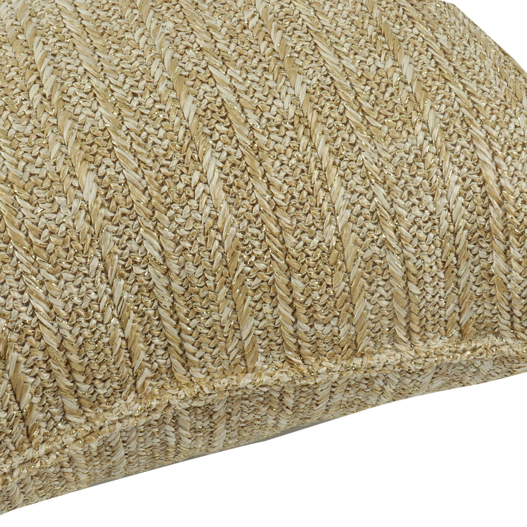 Outdoor/Indoor Throw Pillows, Decorative Throw Pillows with Inserts, Simulated Straw Weaving 18'x18' Square Pillows for Bed, Couch, Sofa and Patio Furniture (Set of 2)