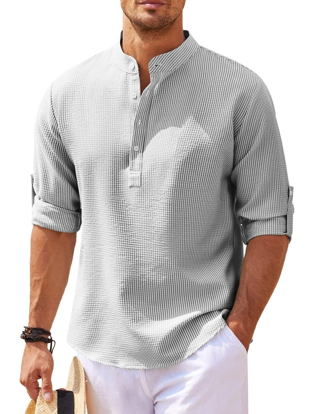 Half Button Long Sleeve Shirt