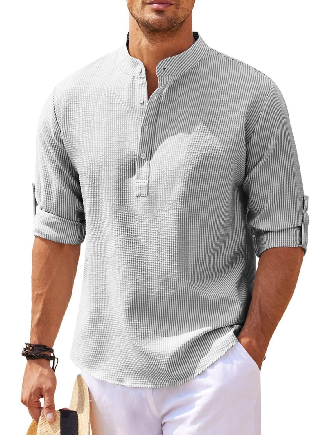 Half Button Long Sleeve Shirt