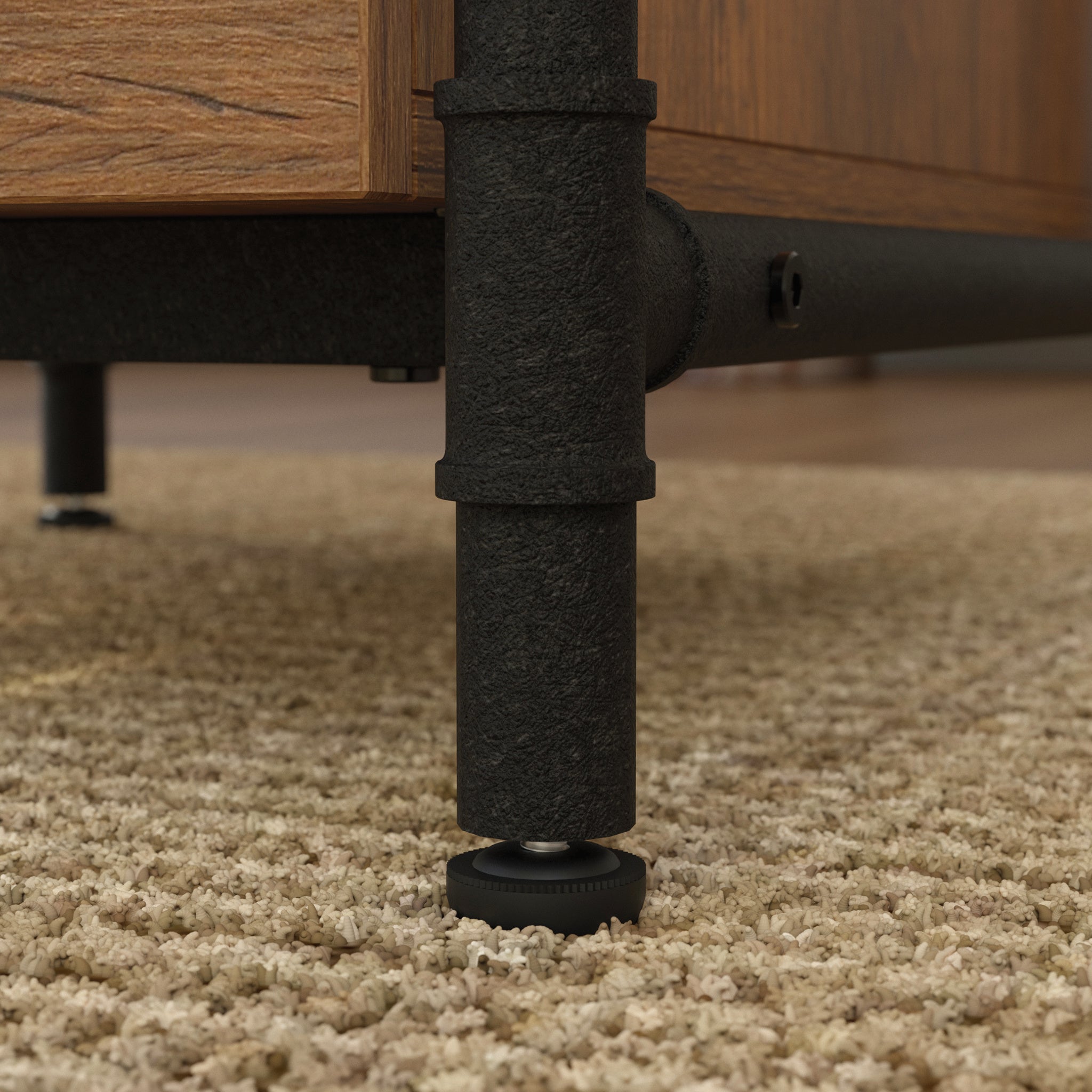 L-Shaped Desk, Brown finish