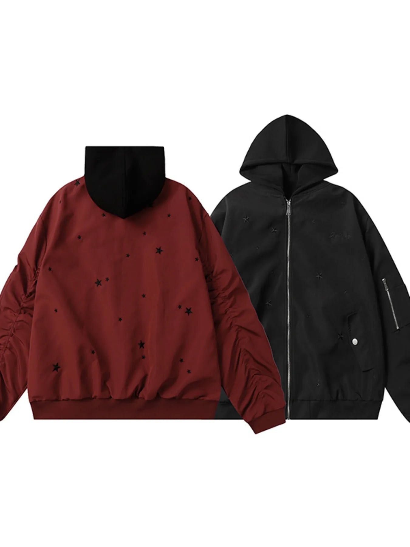 Star Zip Up Hooded Jacket