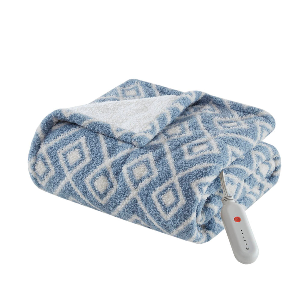 1 PCS 50x60' Dream Soft Heated Throw Blue Geo