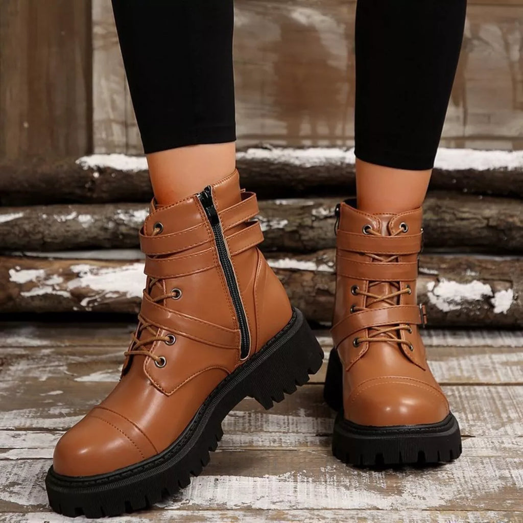 Round Toe Platform Boots