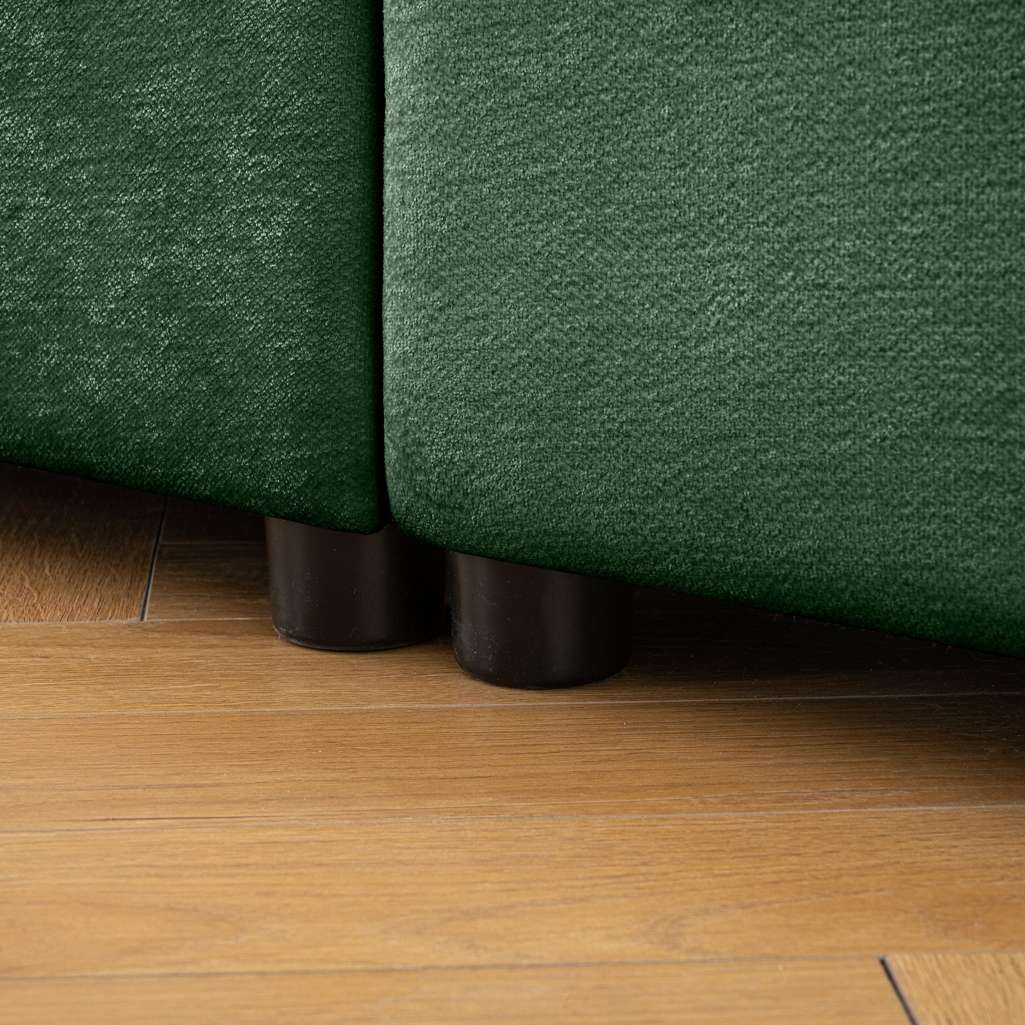 Stylish Green Chenille 2-Seater Sofa with Storage Seat, Cylindrical Backrest and Armrests, Modern Fabric Loveseat Featuring Hidden Storage Space