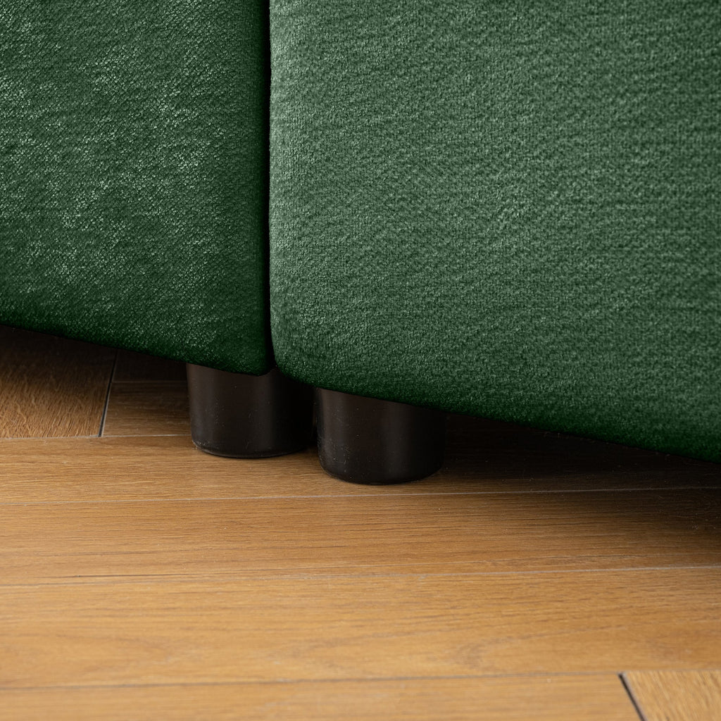 Modular Sectional Sofa with Storage, Cylindrical Backrest and Armrests Deep Comfortable Seating,Durable and Supportive for Living Room,4 Seat Sofa,Green