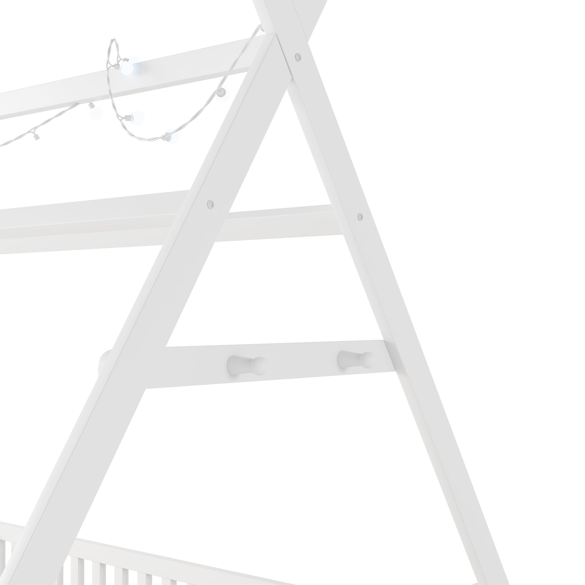 Full House Bed with Light, Low Floor House Bed with Fence and Roof for Kids Boys Girls,White(Expect arrive date 2025/7/20)