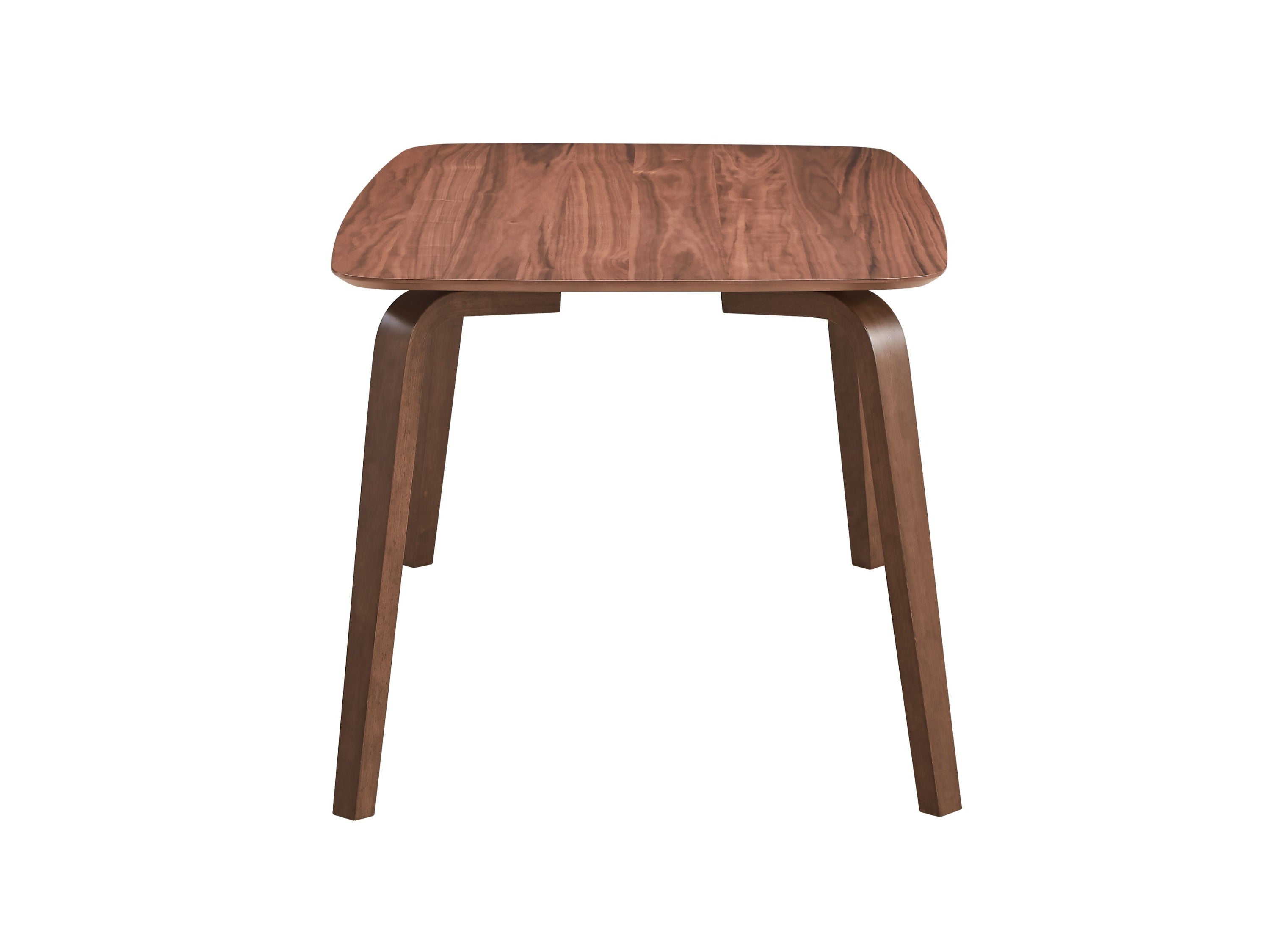 Walnut Finish Modern Contemporary Dining Table 1pc Curved Solid Wood Tapered Legs Wooden Furniture