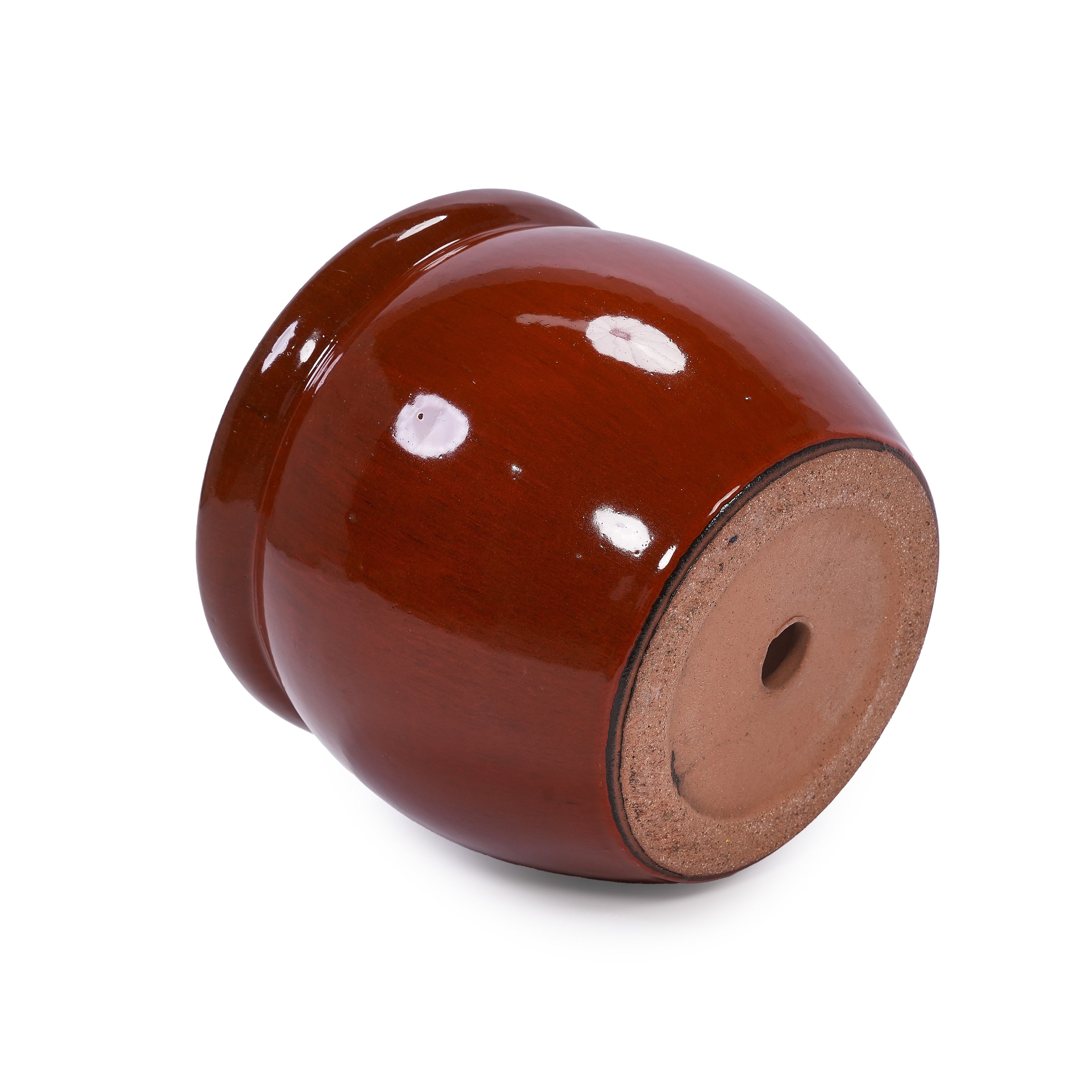 3 Pieces Ceramic Flowerpot, Modern Planter for Patio, Garden or Windowsills - Orange