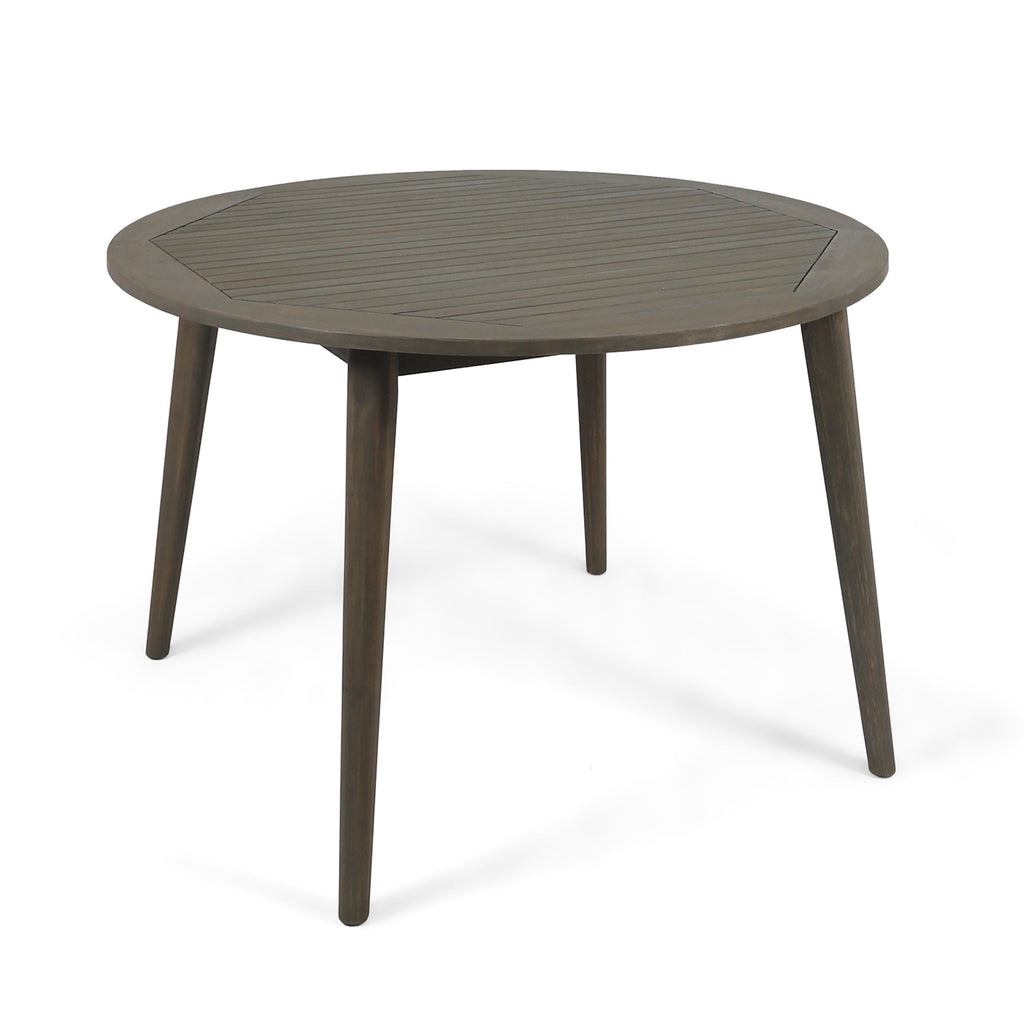 STAMFORD 47 Outdoor Dining Table Modern Design Grey Acacia Wood 47.25 inches