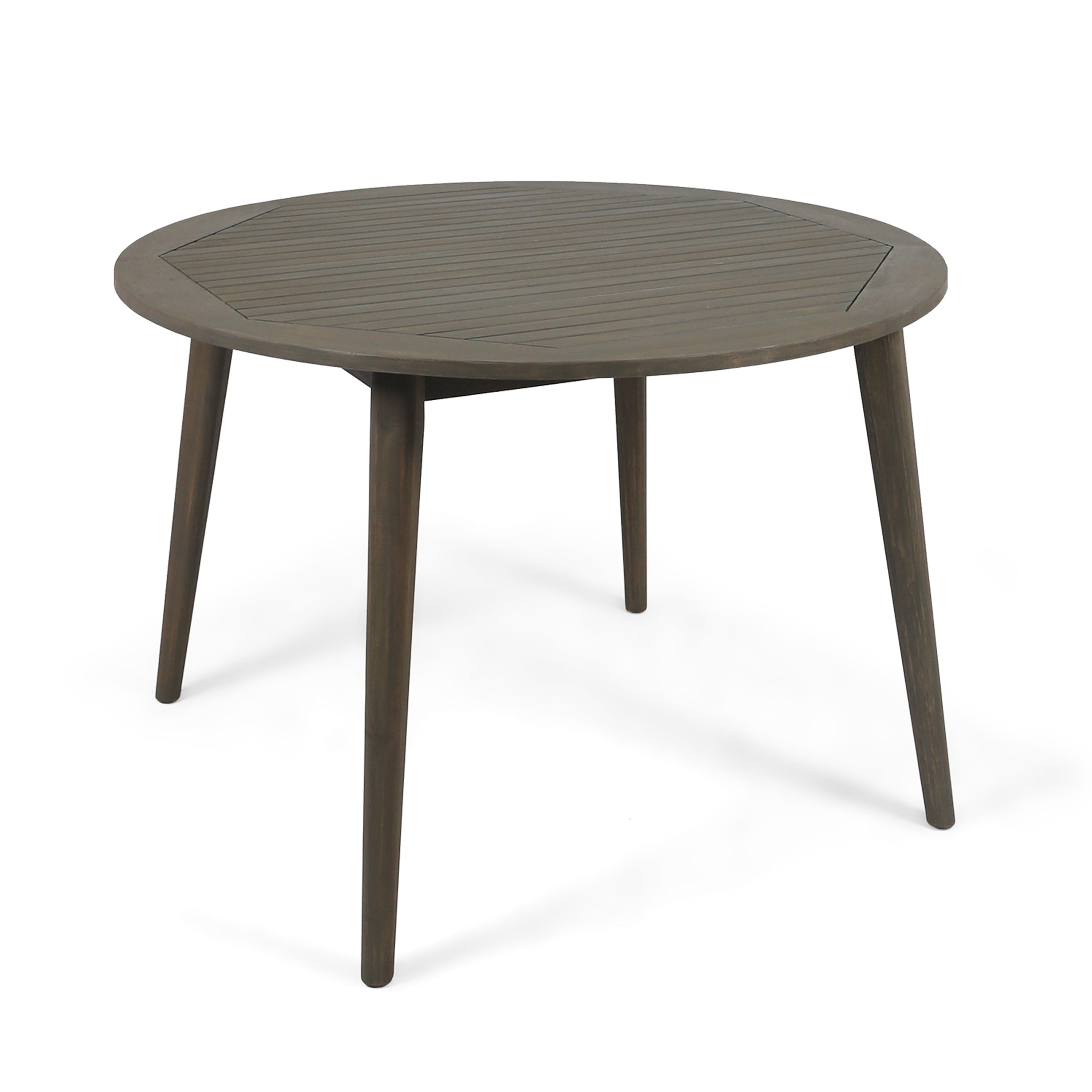 STAMFORD 47 Outdoor Dining Table Modern Design Grey Acacia Wood 47.25 inches