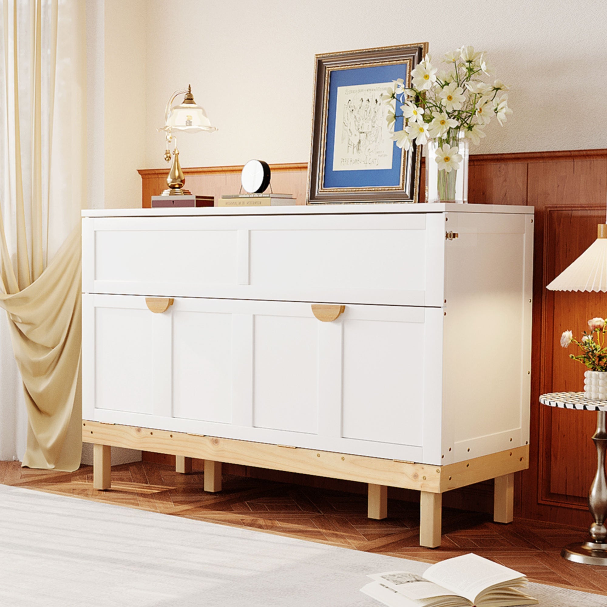 Queen Size Murphy Bed, White