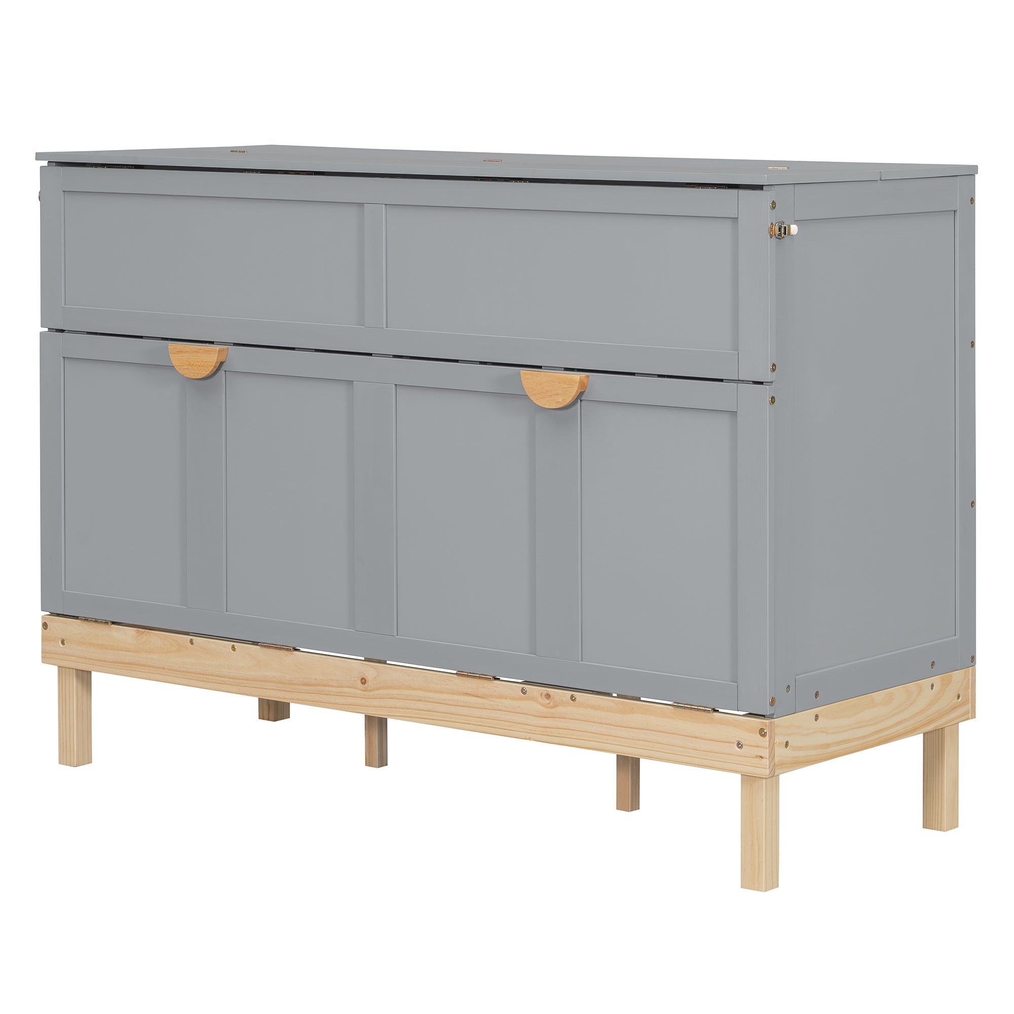 Queen Size Murphy Bed, Gray