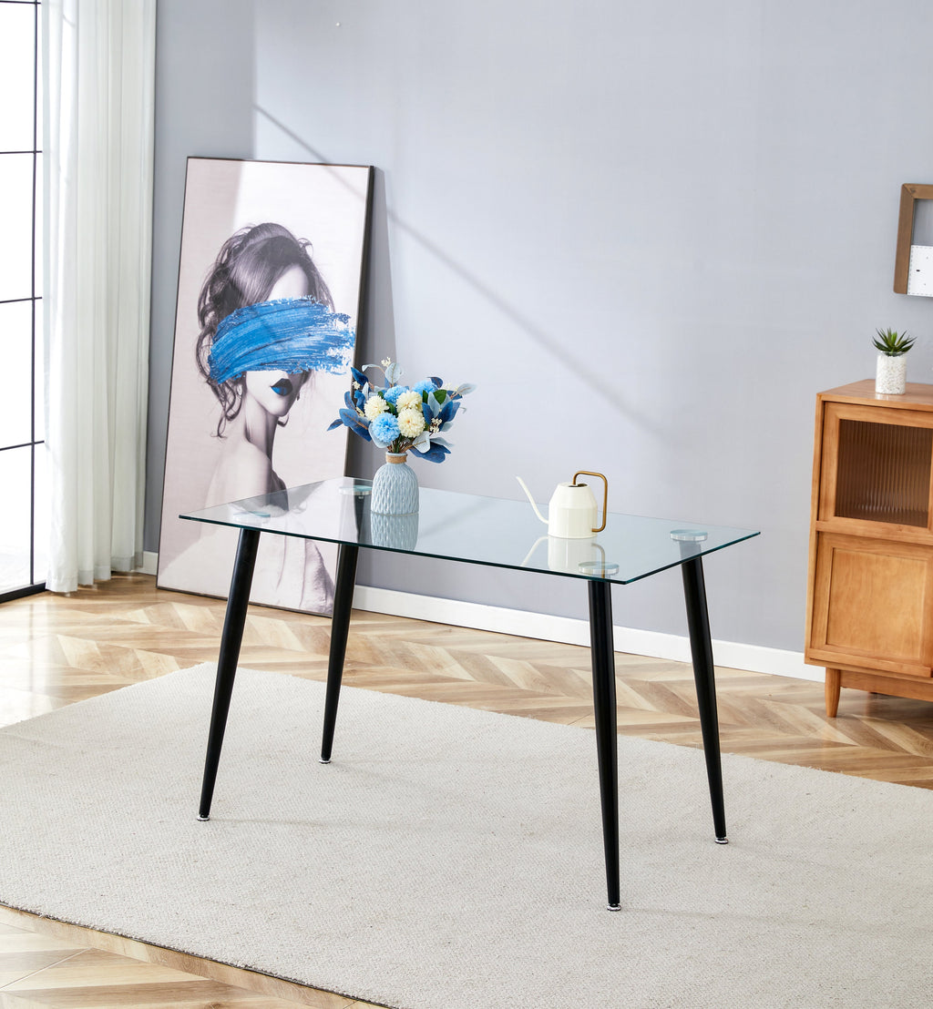 Glass Dining Table  Transparent, 130*80* 8MM